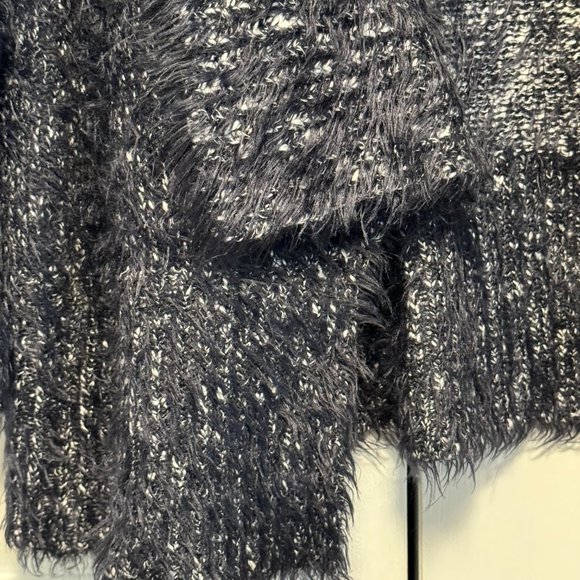 Express Fuzzy Eyelash Black White Cardigan Sweater Size M/L Like New Condition - Picture 6 of 6